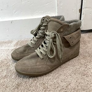 Suede lace up ankle boots